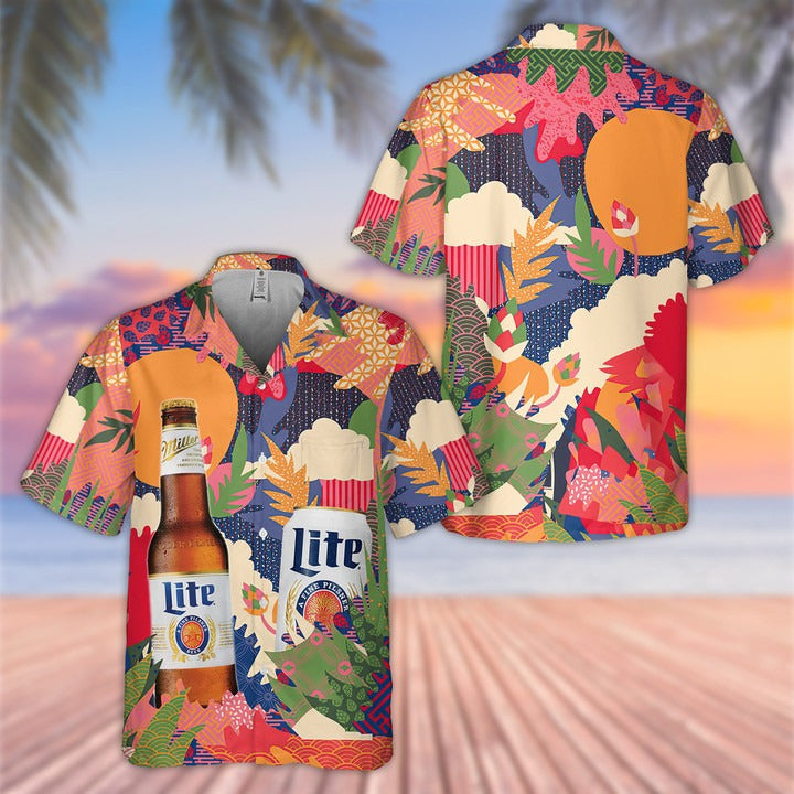 Beer Hawaiian Shirt Miller Lite Beer Colorful Hawaii Aloha Shirt Beer Hawaii Shirt