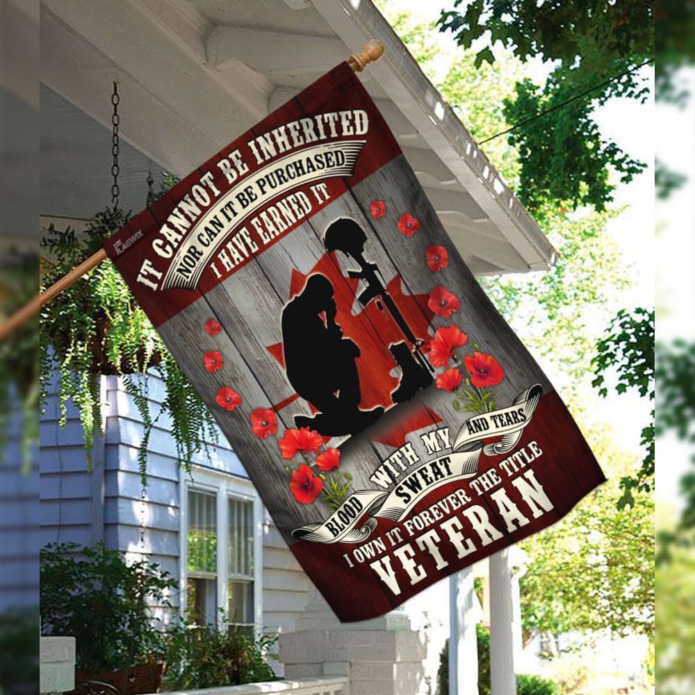 Veteran House Flag It Can Not Be Inherited Nor Can It Be Purchased Poppy Garden Flag