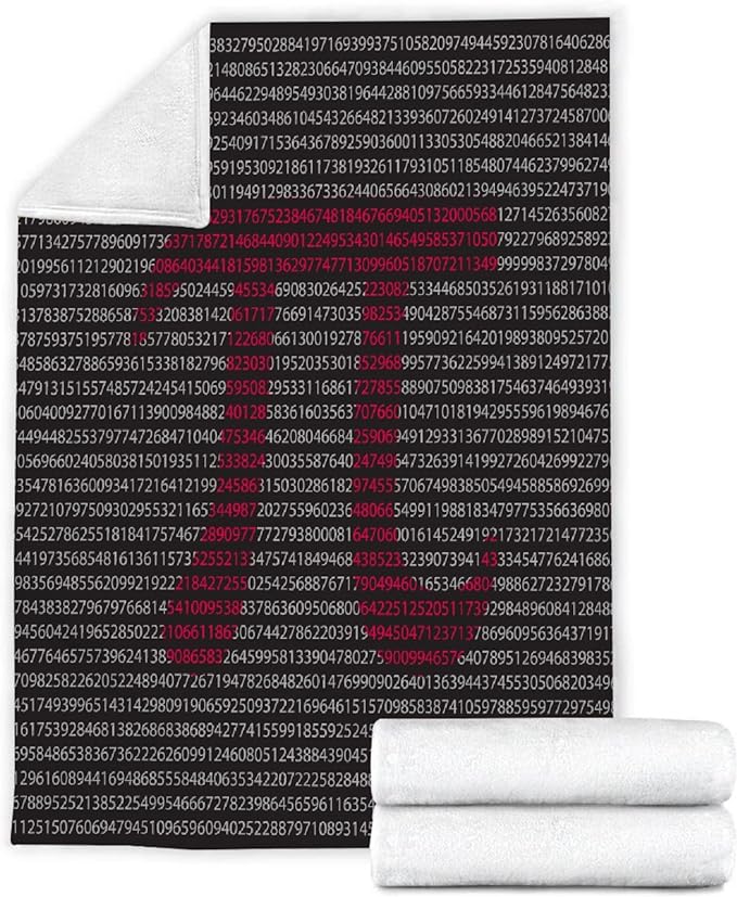 Pi Blanket Math Pi Symbol Number Pattern Blanket Black