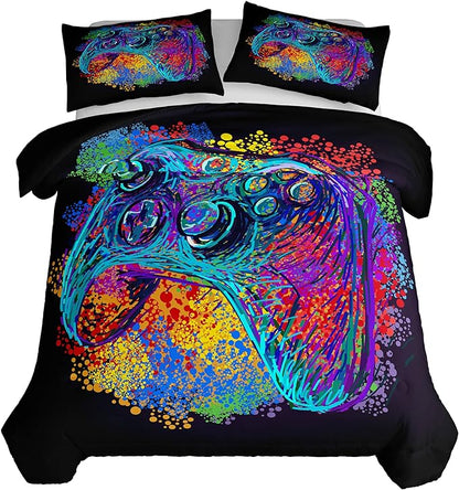 Game Bedding Set Game Handle Controller Painting Duvet Covers Colorful Unique Gift