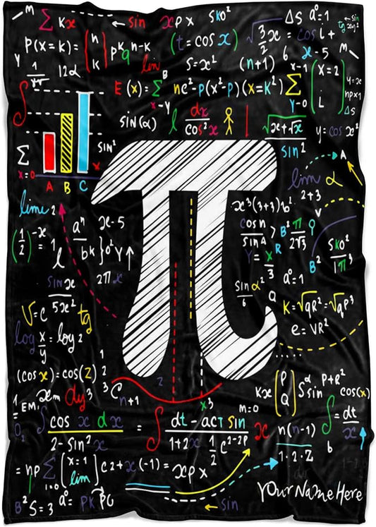 Pi Blanket Pi Day 314 Math Science Blanket Black