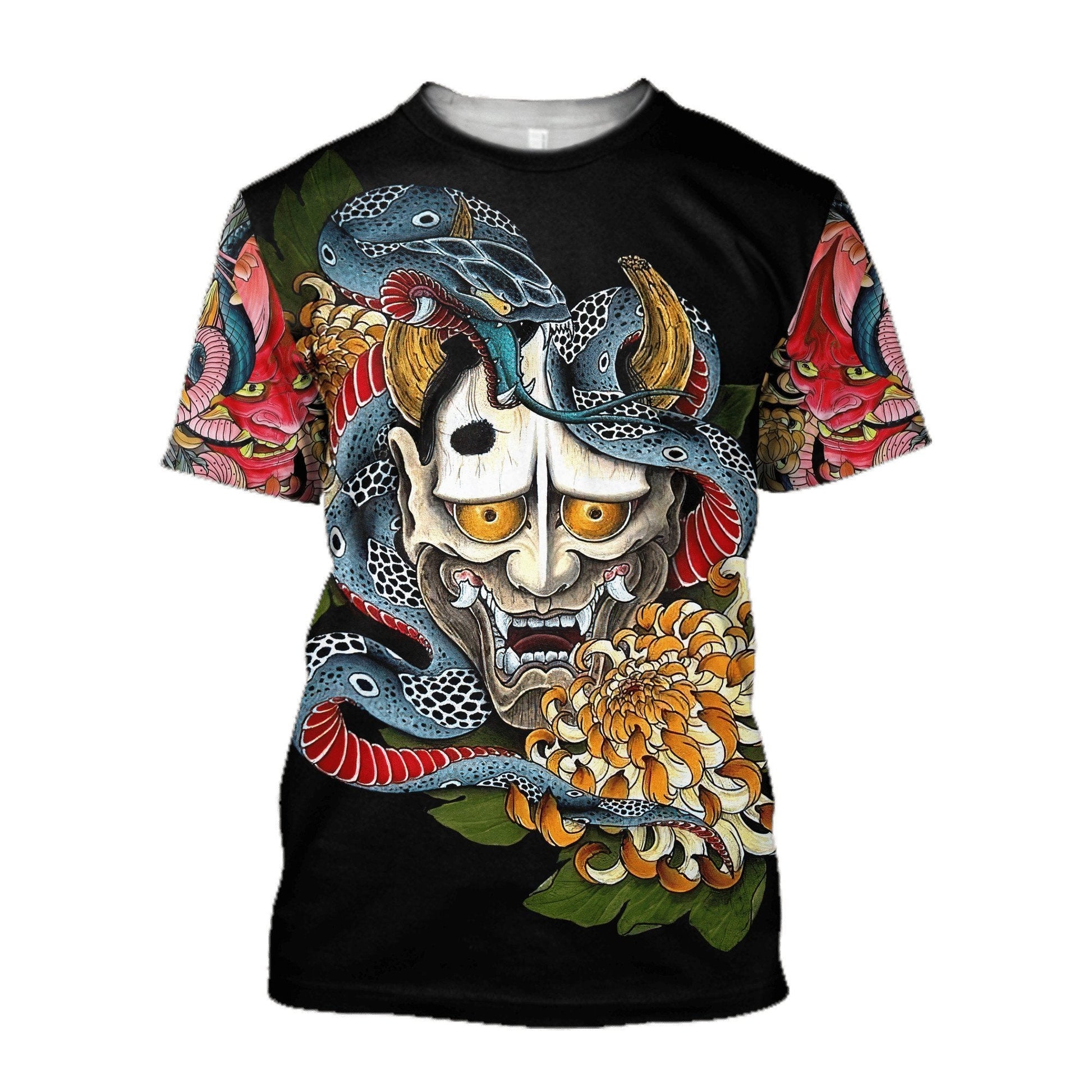  Japan T-shirt Japanese Snake Mask Art Japan Culture T-shirt Hoodie Adult Full Print