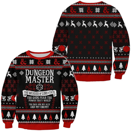 Dungeon And Dragon Sweatshirt Dungeon Master The Weaver Of Lore And Fate Sweatshirt Black Red Unisex