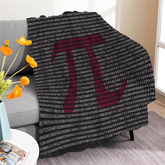 Pi Blanket Math Pi Symbol Number Pattern Blanket Black