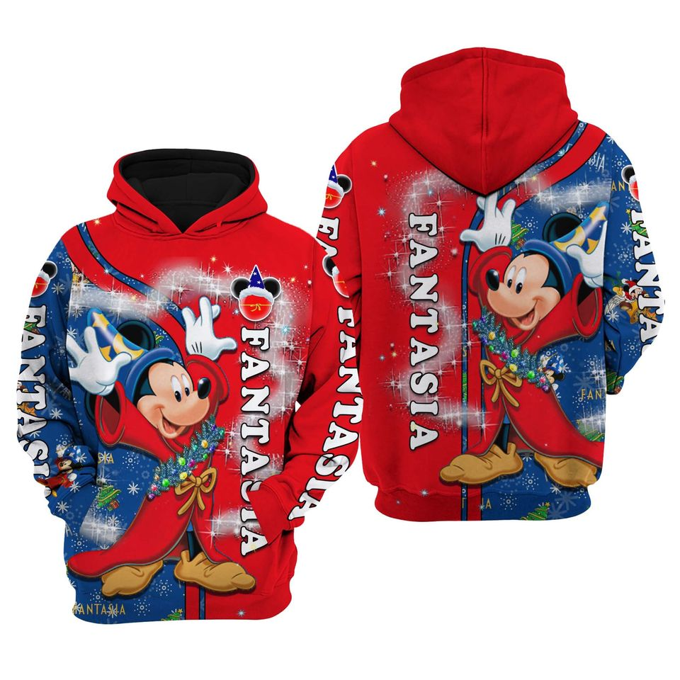 DN MK Hoodie MK Sorcerer Fantasia Christmas Hoodie Blue Red Unisex