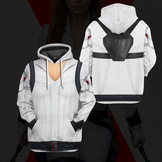 MV Shirt Black Widow Battle White Suit Costume Hoodie MV Hoodie