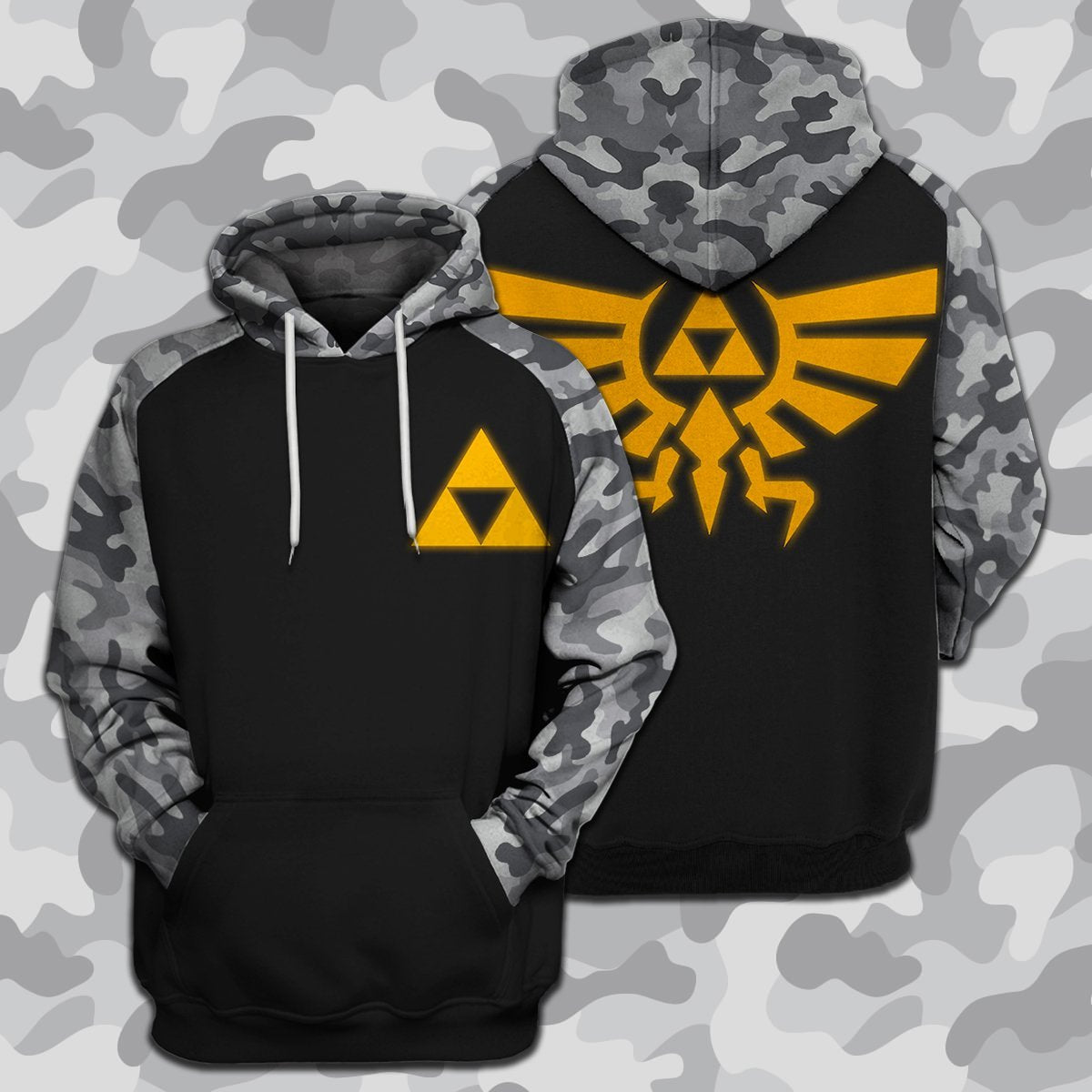 Unifinz Legend Of Zelda T-shirt Triforce Hyrule Symbol Camouflage T-shirt Legend Of Zelda Hoodie 2022