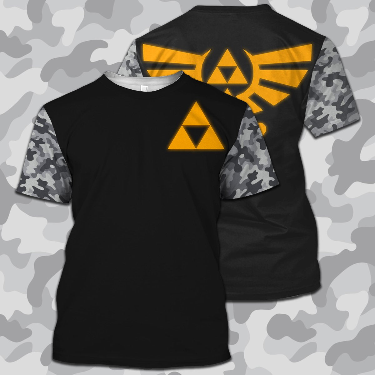 Unifinz Legend Of Zelda T-shirt Triforce Hyrule Symbol Camouflage T-shirt Legend Of Zelda Hoodie 2022