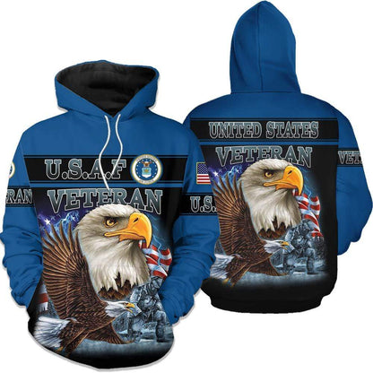 Unifinz U.S. Air Force Hoodie Army Eagle Blue 3D  Hoodie Air Force Hoodie Military Apparel 2022