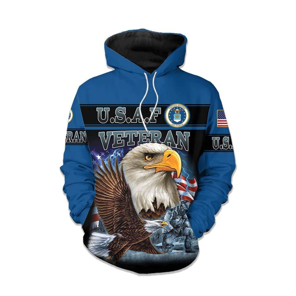 Unifinz U.S. Air Force Hoodie Army Eagle Blue 3D  Hoodie Air Force Hoodie Military Apparel 2024