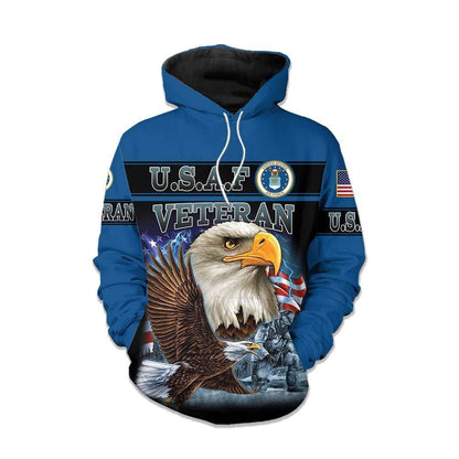 Unifinz U.S. Air Force Hoodie Army Eagle Blue 3D  Hoodie Air Force Hoodie Military Apparel 2024