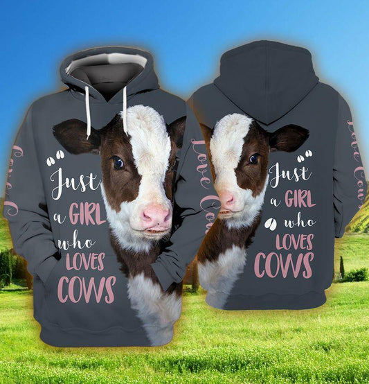 Farmer Shirt Just A Girl Who Loves Cow Farmer Grey Hoodie Farmer Hoodie