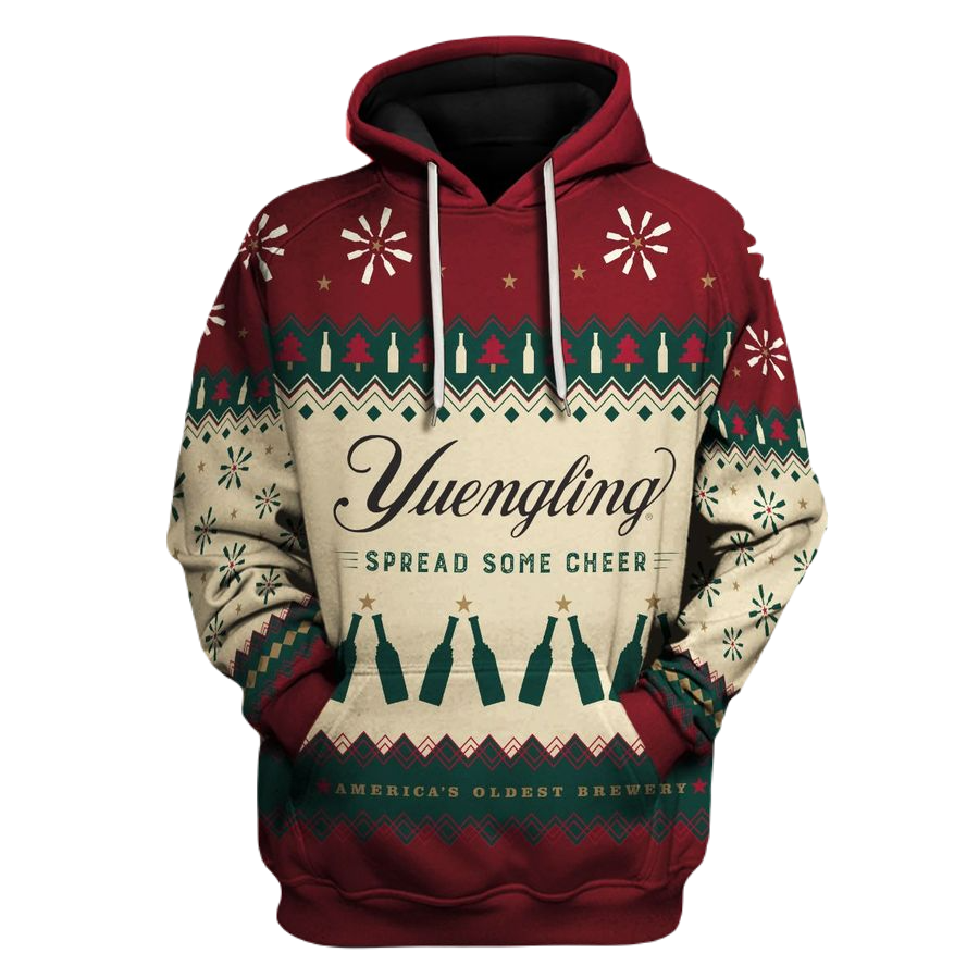 Yuengling Hoodie Yuengling Spread Some Cheer Hoodie Red Beige Unisex