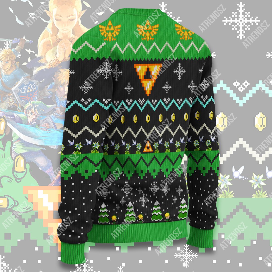 Unifinz Legend Of Zelda Sweater Breath Of The Wind Link Zelda Wreath Ugly Sweater Legend Of Zelda Ugly Sweater 2023