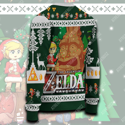 Unifinz Legend Of Zelda Ugly Sweater Link Under Christmas Deku Tree Sweater Legend Of Zelda Sweater 2023