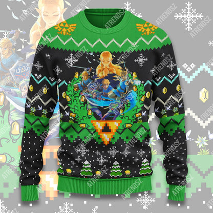 Unifinz Legend Of Zelda Sweater Breath Of The Wind Link Zelda Wreath Ugly Sweater Legend Of Zelda Ugly Sweater 2023
