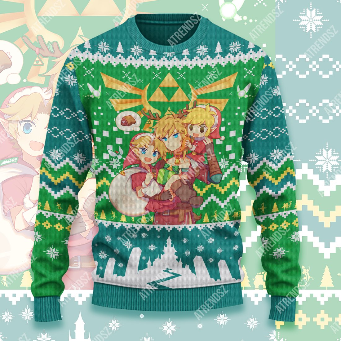 Unifinz Legend Of Zelda Ugly Sweater Grown Up Chibi Link Sweater Legend Of Zelda Sweater 2023