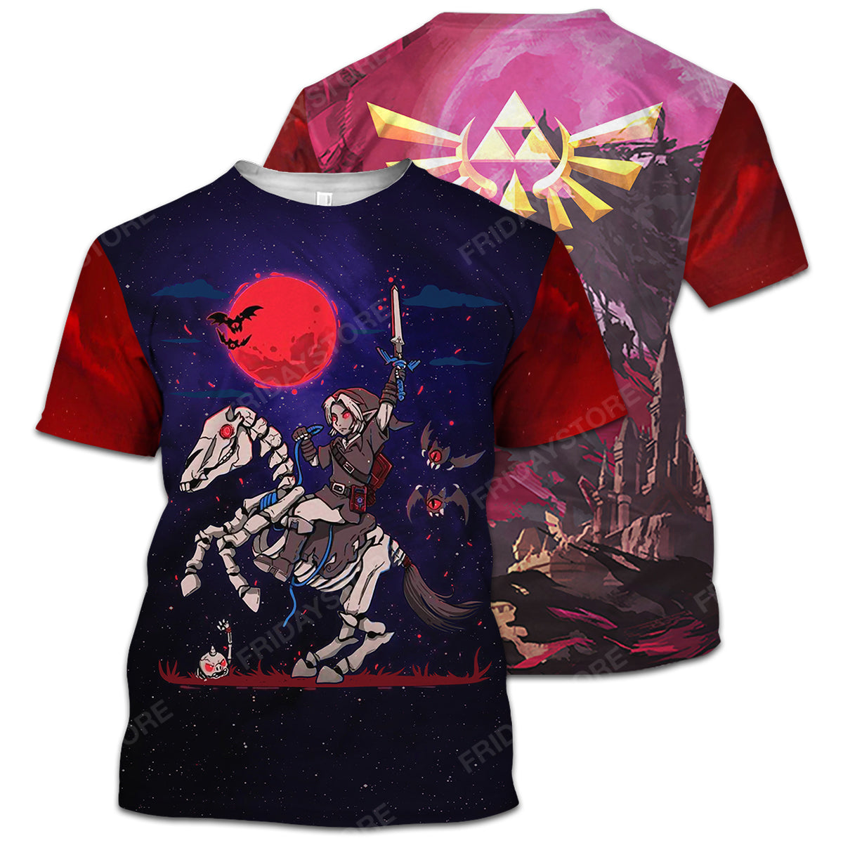 Unifinz Legend Of Zelda T-shirt Dark Link Skeleton Horse Red T-shirt Legend Of Zelda Hoodie 2022