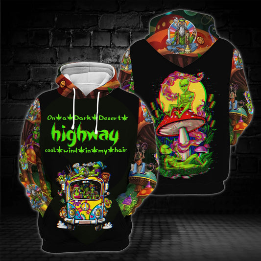 Unifinz Alien Hippie Hoodie On A Dark Desert Highway Cool Wind In My Hair Alien Hoodie Alien Apparel 2022