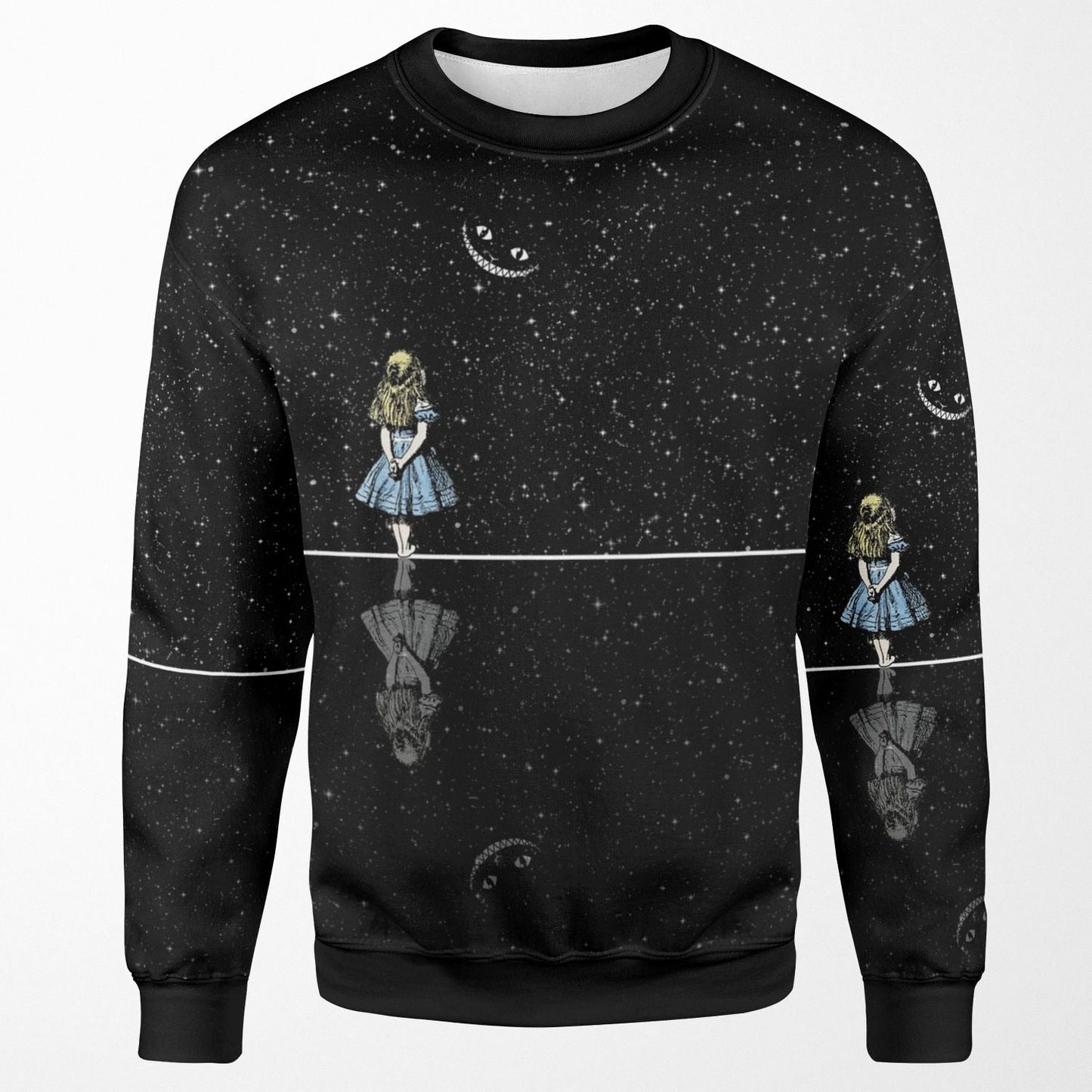 Alice In Wonderland Sweatshirt Alice In Wonderland Starry Night Sweatshirt Black Unisex