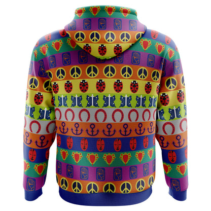 JoJo's Bizarre Adventure Hoodie All Symbols Pattern Hoodie Colorful Unisex