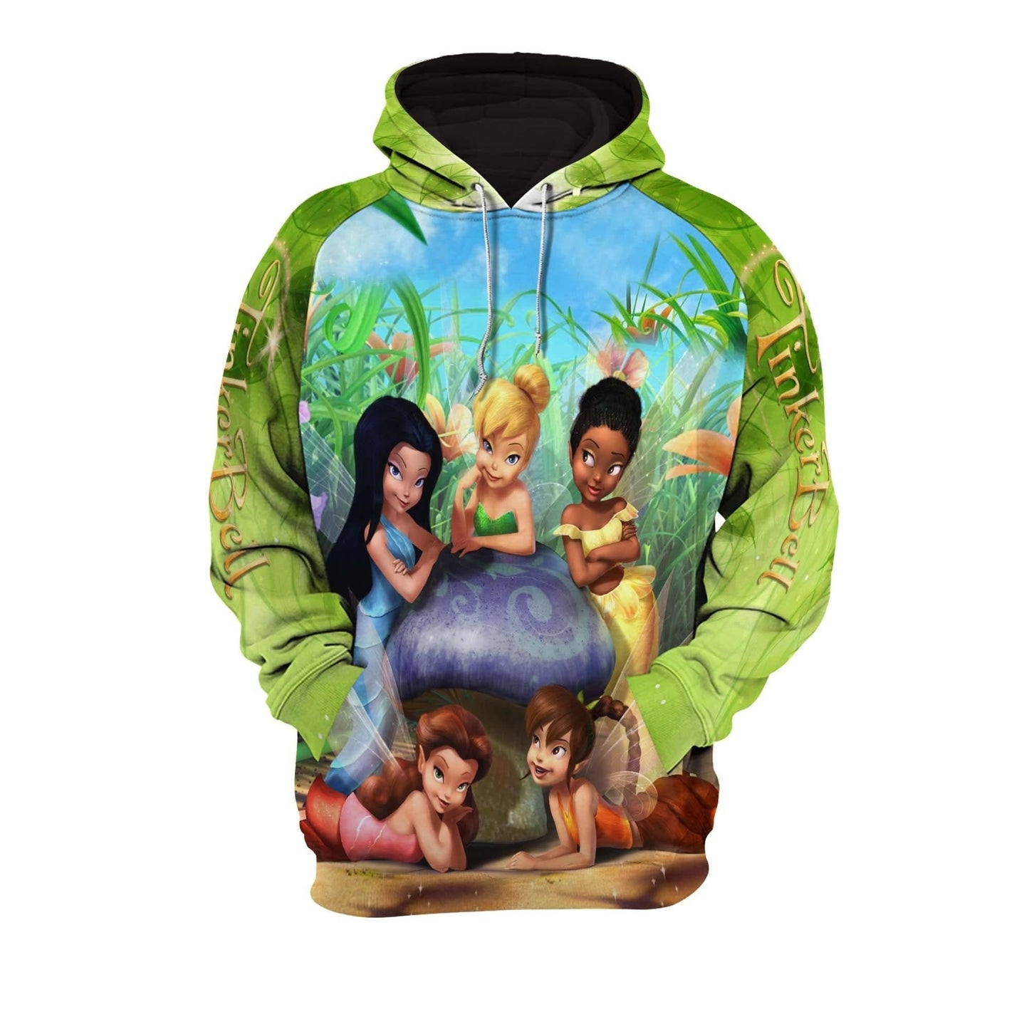 Tinker Bell Hoodie Tinker Bell And Fairy Friends Hoodie Green Unisex