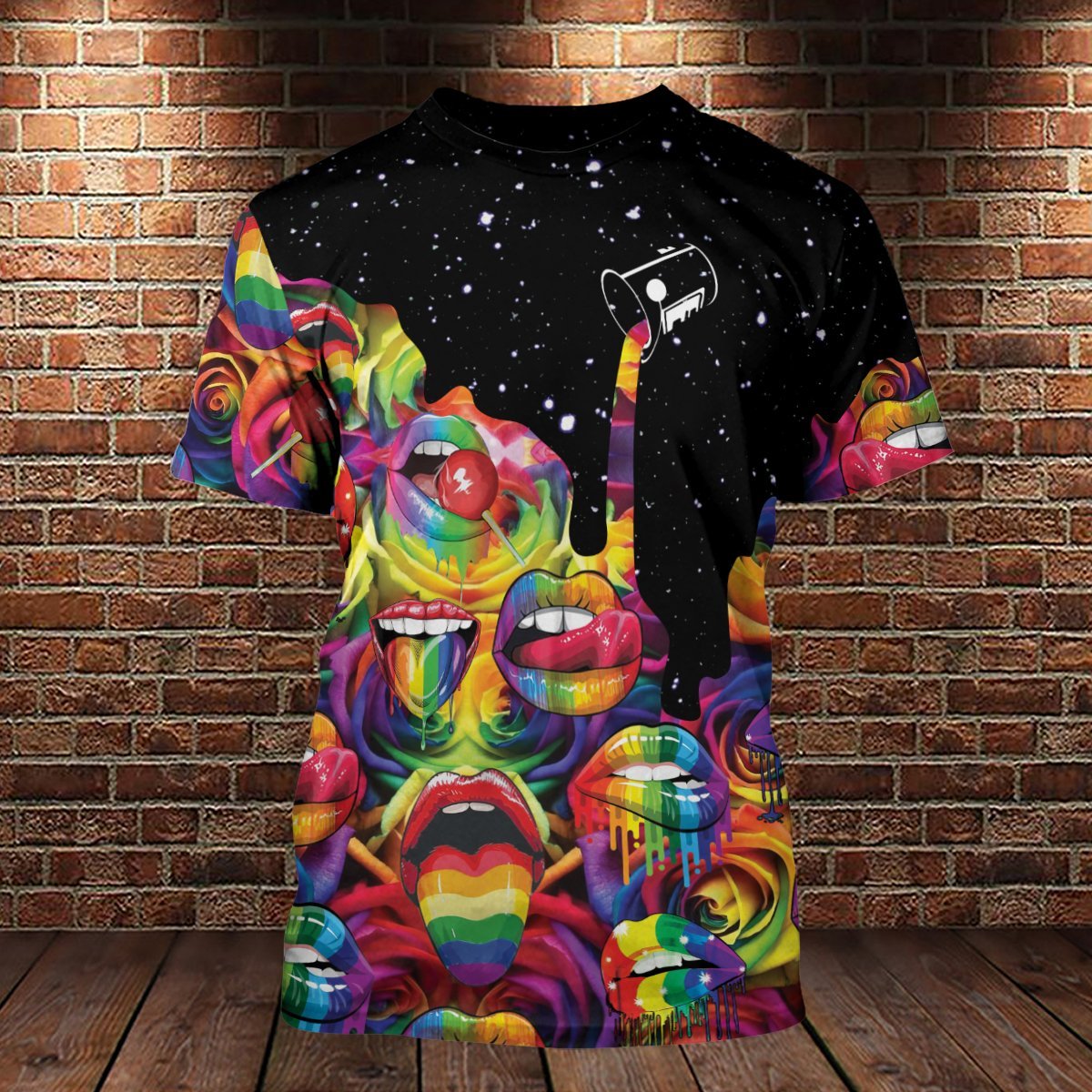 Unifinz LGBT Shirt LGBT Rainbow Color Mouths Candy Graphic Design T-shirt LGBT Hoodie 2022