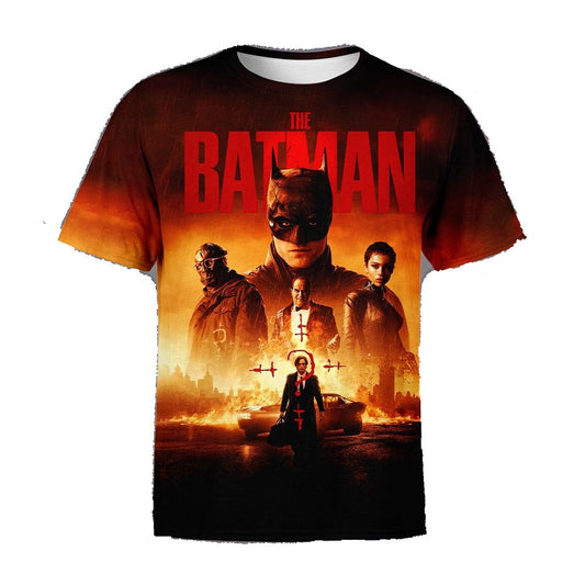 Batman T-shirt DC American Superhero The Batman T-shirt Red Unisex