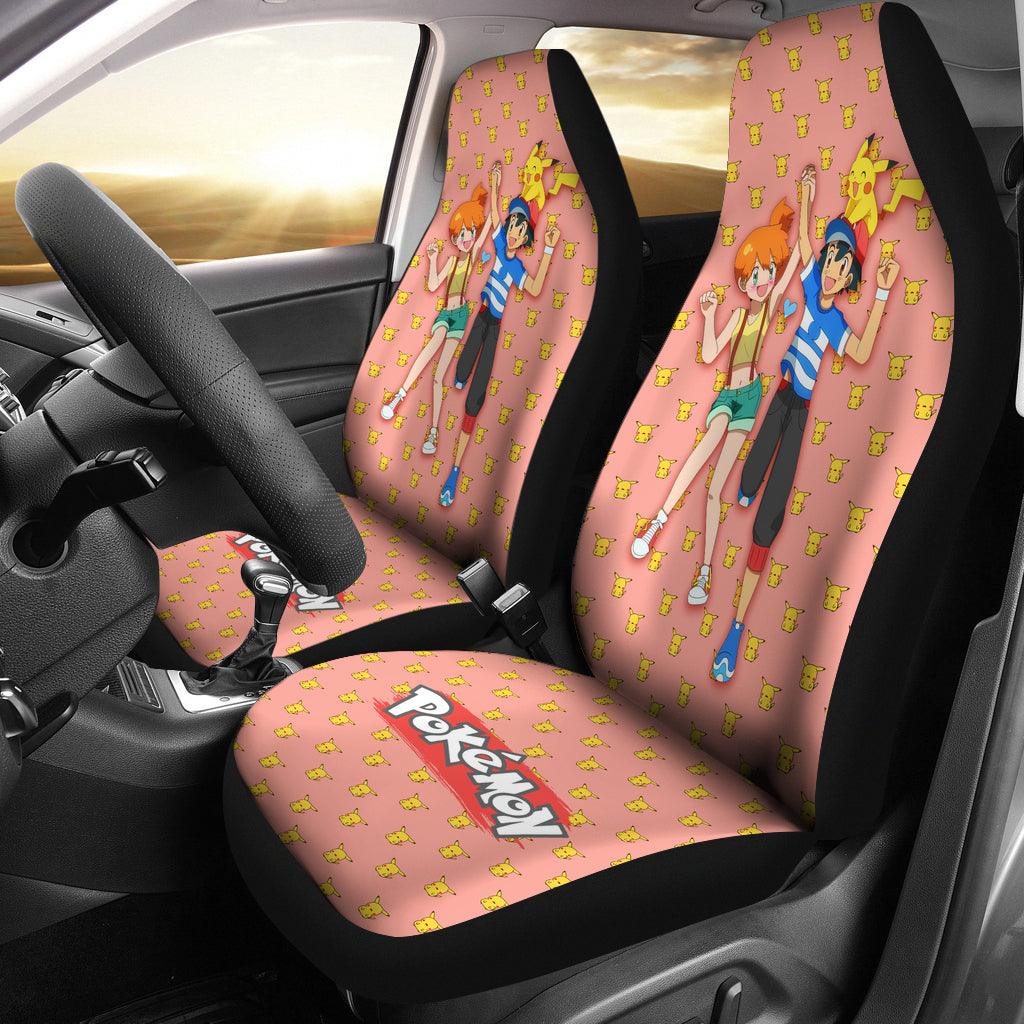 PKM Car Seat Covers Misty Ash And Pikachu Graphic Seat Covers Colorful