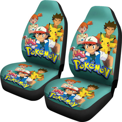 PKM Car Seat Covers Ash Ketchum And Friends Pikachu Seat Covers Colorful