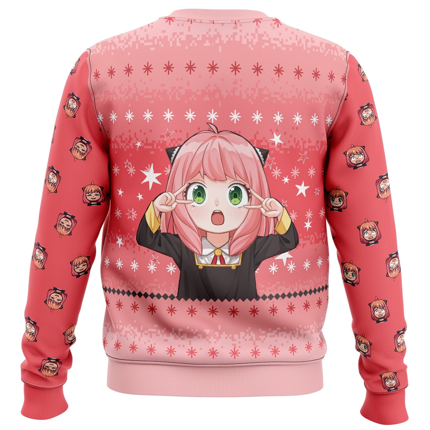 Spy X Family Sweatshirt Cute Anya Character Pattern Sweatshirt Pink Unisex