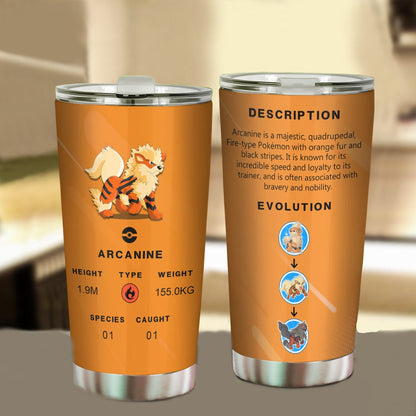 PKM Tumbler Arcanine PKM Description Evolution Tumbler Cup Orange