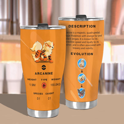 PKM Tumbler Arcanine PKM Description Evolution Tumbler Cup Orange