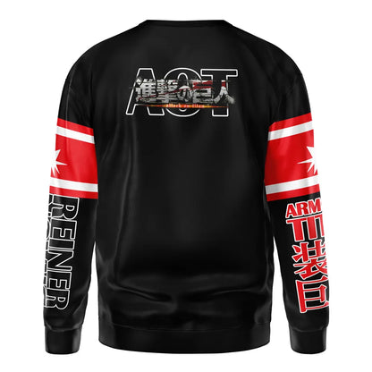 Attack On Titan Sweatshirt Armored Reiner Braun Mecha Corp Sweatshirt Black Red Unisex Adults