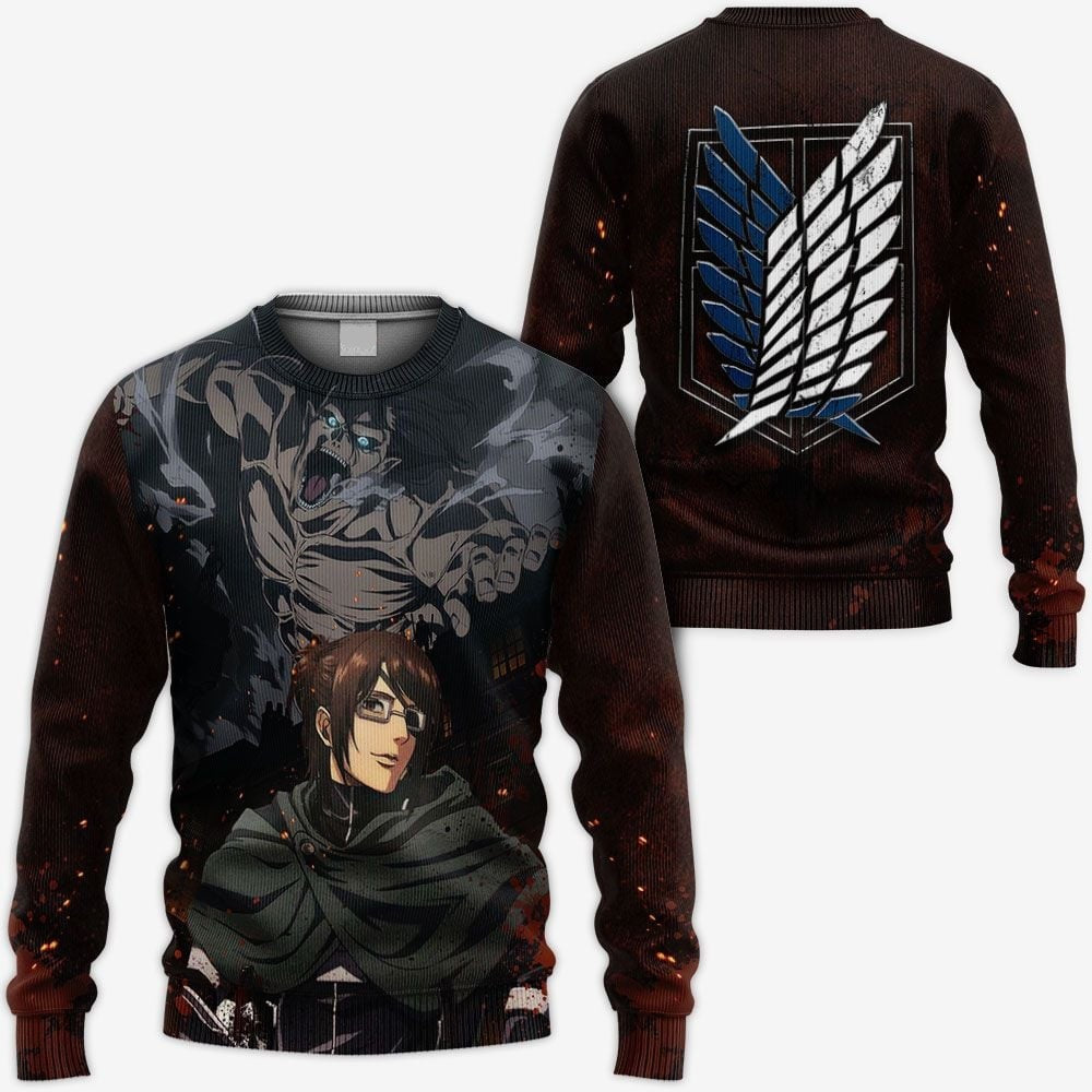 Attack On Titan Sweatshirt Attack On Titan Hange Zoe Sweatshirt Black Unisex Adults