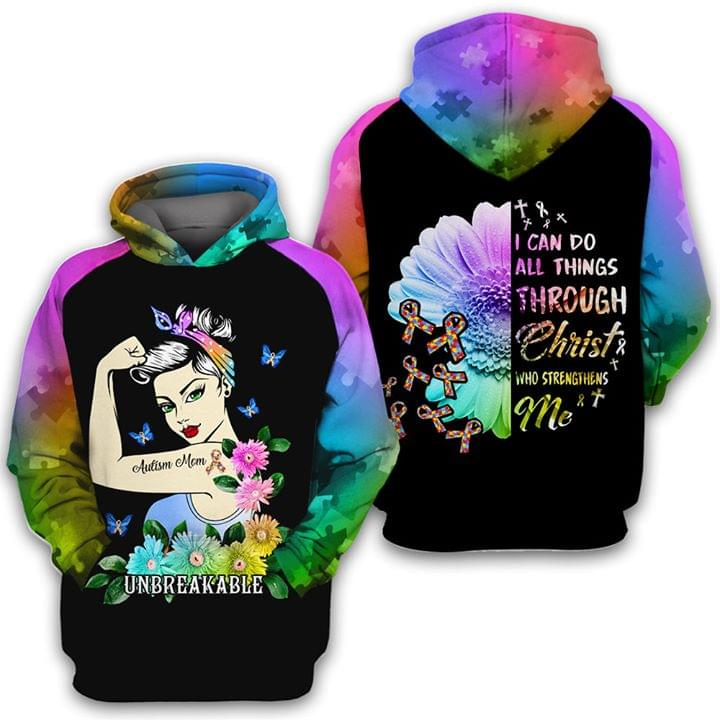 Autism Hoodie I Can Do All Things Theough Christ Who Strengthens Me Hoodie