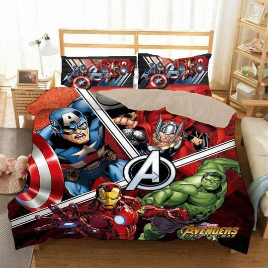 MV Bedding Set Avengers Captain America Thor Hulk Iron Man Duvet Covers Colorful Unique Gift