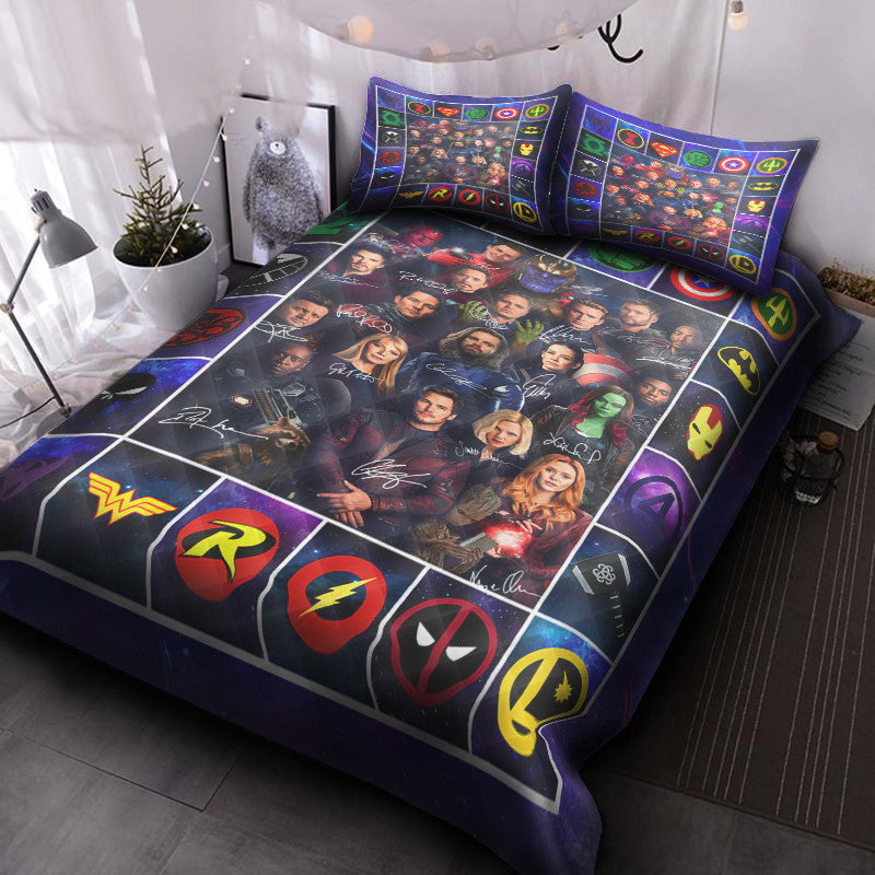 MV Bedding Set Avvengers Characters Signatures Duvet Covers Colorful Unique Gift