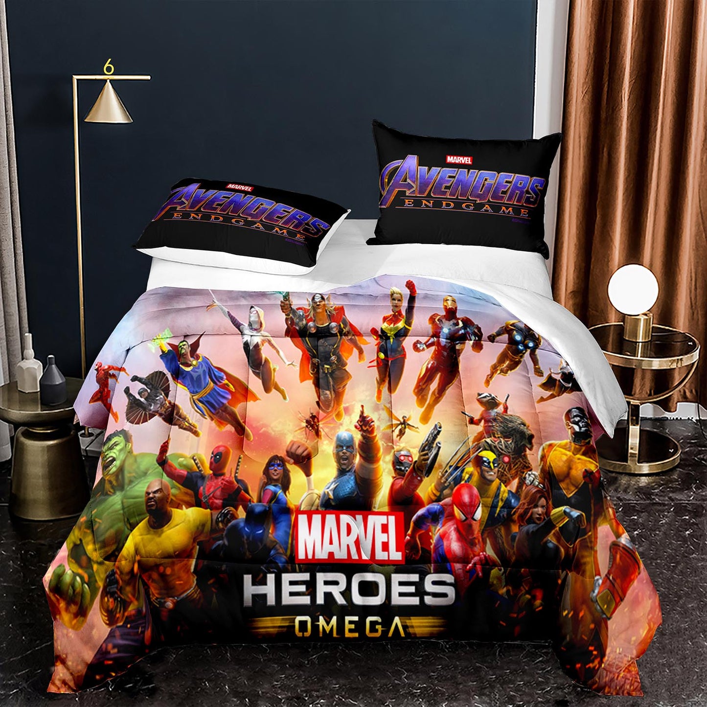 MV Bedding Set Avengers Marvel Heroes Omega Duvet Covers Colorful Unique Gift