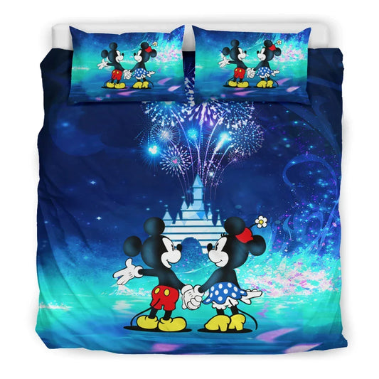 MM Bedding Set DN MM And Minnie Holding Hand Duvet Covers Blue Unique Gift