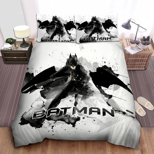 Batman Bedding Set DC Batman The Dark Knight In Watercolor Duvet Covers Black White Unique Gift