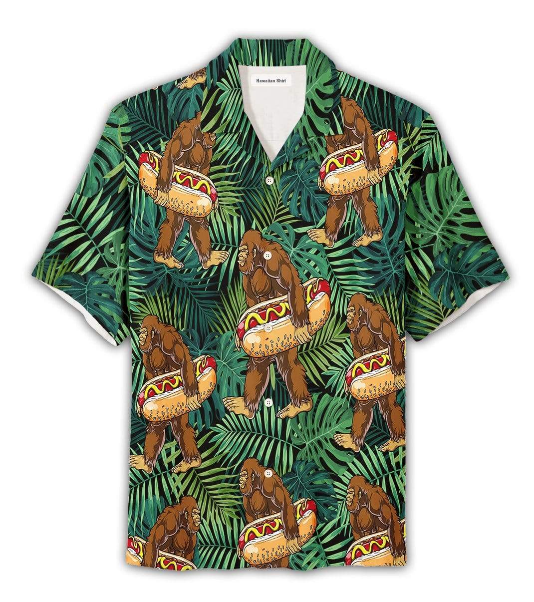 Unifinz Bigfoot Aloha Shirt Bigfoot Hot Dog Hawaiian Shirt Bigfoot Hawaii Shirt 2022