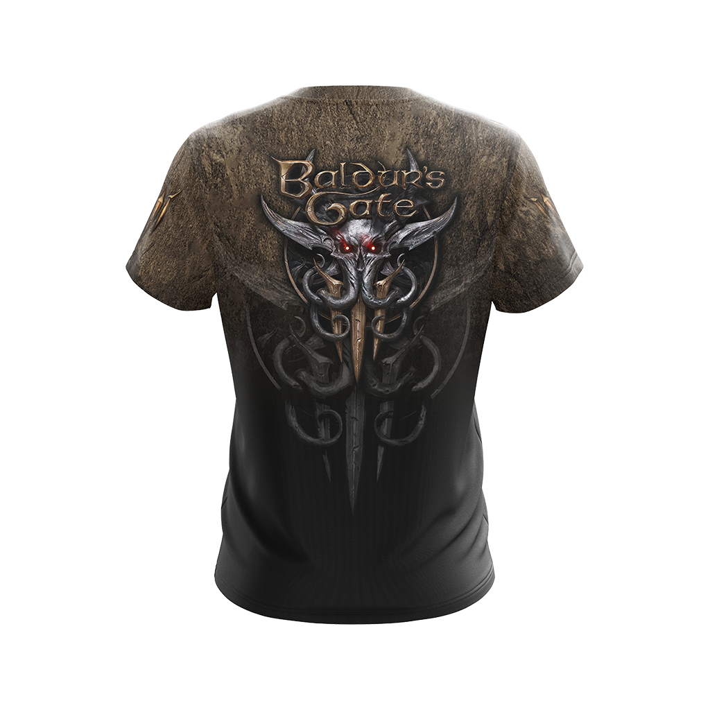 Baldur's Gate Hoodie Baldur's Gate T-shirt Baldur's Gate 3 Symbol T-shirt Brown Unisex