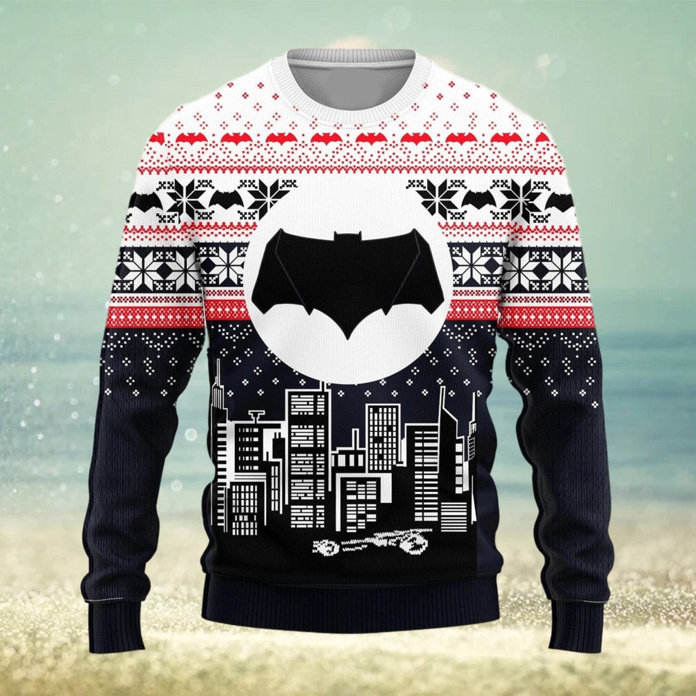 Batman Sweatshirt Batman Gotham City Graphic Sweatshirt Red Black Unisex