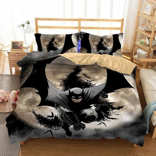 Batman Bedding Set DC Batman Superhero Moonlight Duvet Covers Black Unique Gift