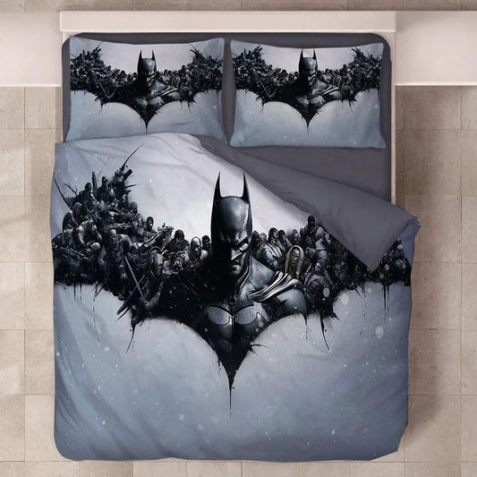 Batman Bedding Set DC Batman The Dark Knight Logo Duvet Covers Gray Unique Gift