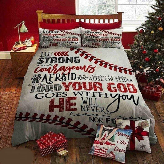 Baseball Bedding Set Your God Goes With You Duvet Covers White Unique Gift