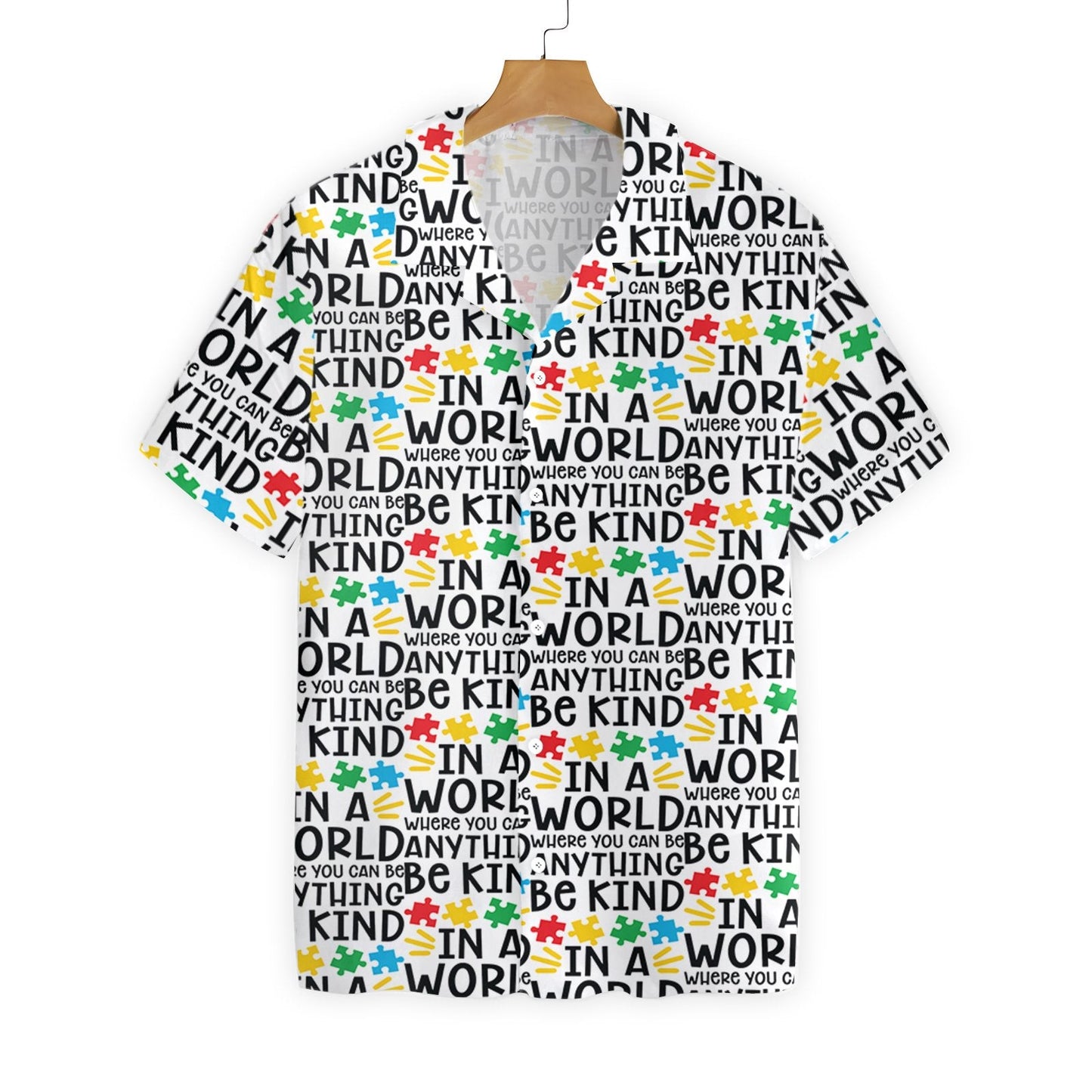 Unifinz Autism Hawaiian Shirt Autism Be Kind Pattern Hawaii Shirt Autism Aloha Shirt 2022