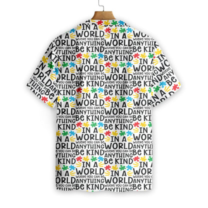Unifinz Autism Hawaiian Shirt Autism Be Kind Pattern Hawaii Shirt Autism Aloha Shirt 2023