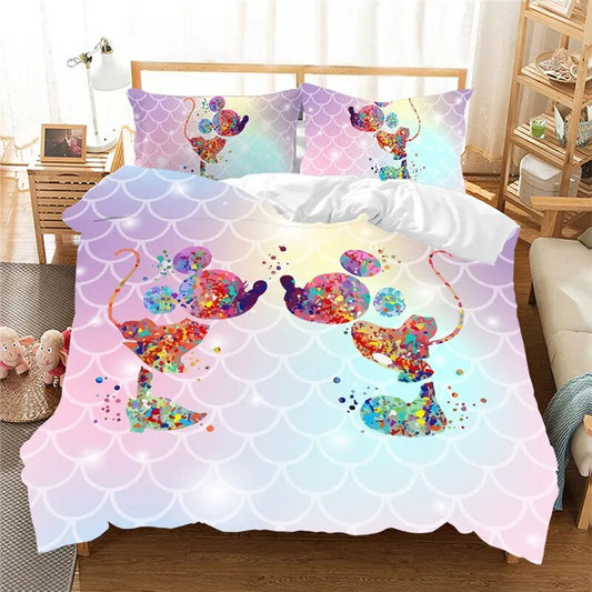 Minnie Bedding Set DN MM And Minnie Mermaid Fins Duvet Covers Colorful Unique Gift